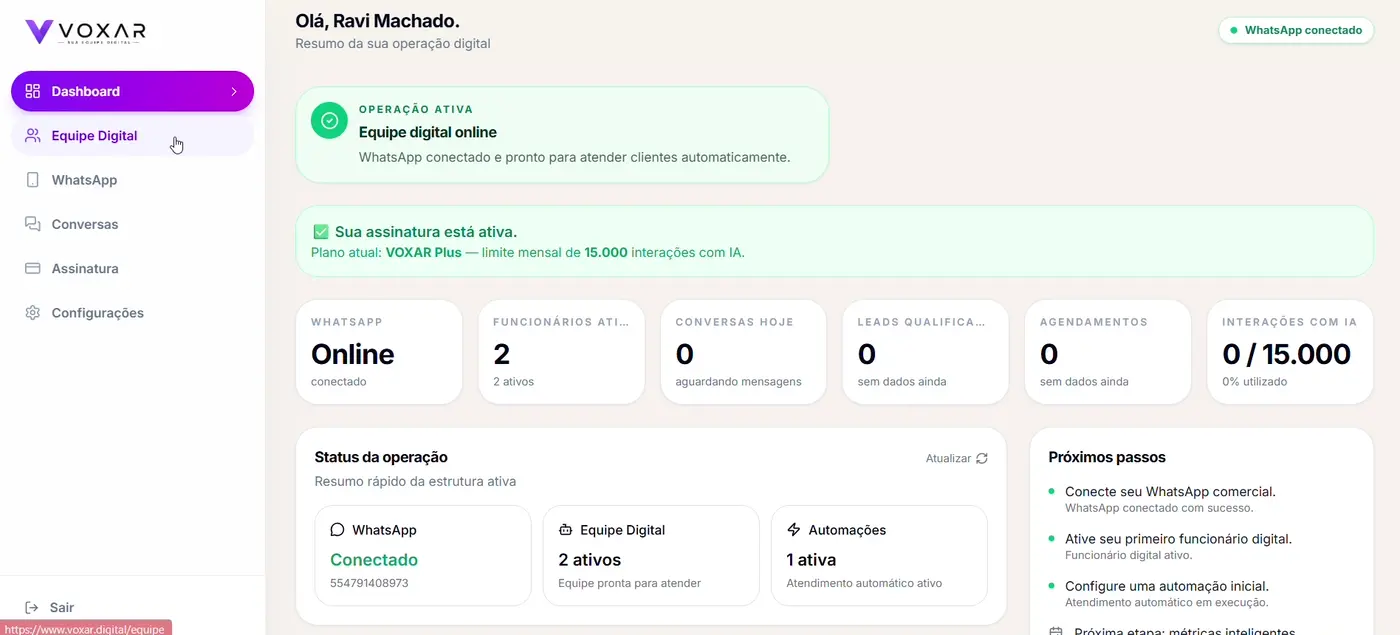 Demonstração da plataforma VOXAR